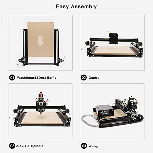 FoxAlien - Máquina de fresado CNC 4040-XE, husillo de 300 W, fresadora de grabado de 3 ejes, para madera, metal, acrílico, MDF, nailon, tallado, artes y manualidades, diseño de bricolaje, color negro