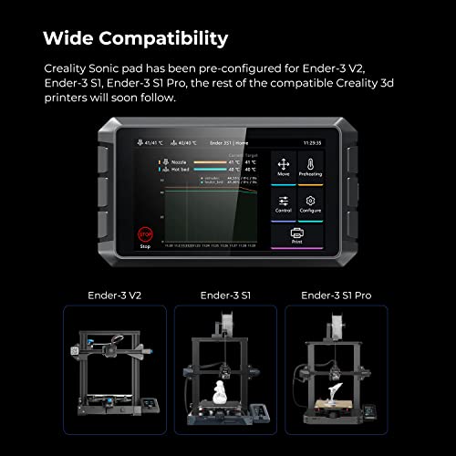 Creality Sonic Pad Klipper, accesorios de impresora 3D con visualización táctil de 7 pulgadas, almohadilla inteligente basada en Firmware Klipper con mayor velocidad de impresión para impresoras 3D Ender 3 V2/Ender 3 Pro/Ender 3 S1, actualizaciones FDM 3D