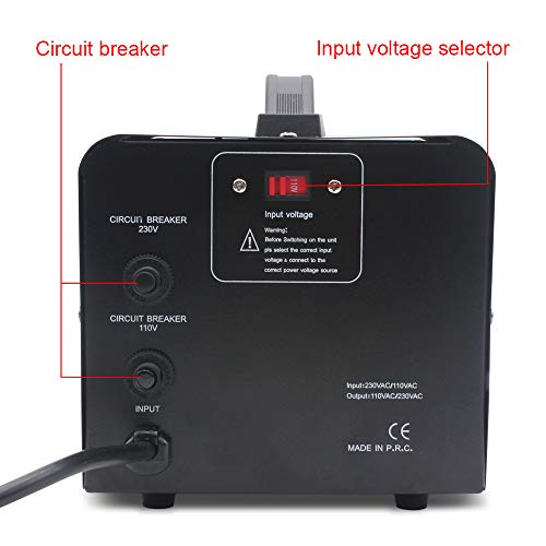 Convertidor de transformador de voltaje de 2000W convertidor de 110-120 V a 220-240 V y de 220-240 V a 110-120 V con 2 salidas