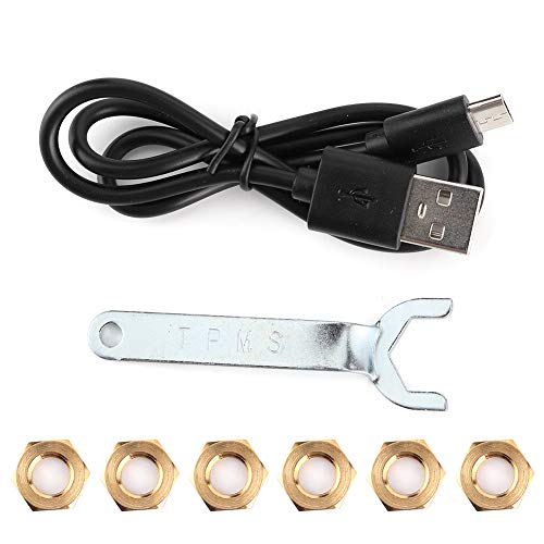 Sistema de monitor de presión de neumáticos, sistema de monitor de presión de neumáticos, detector TPMS alimentado por energía solar con sensor externo LCD 6 para caravana, camión, grande, SUV, Big G Pickup