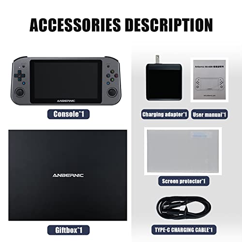 Daxceirry WIN600 Consola de juegos portátil PC Win 10 Edition 8G DDR4 con SSD M.2 de 128G, compatible con sistema operativo Steam con AMD Athlon Silver 3020e visualización IPS de laminación completa OCA de 5.9" (3020-negro)