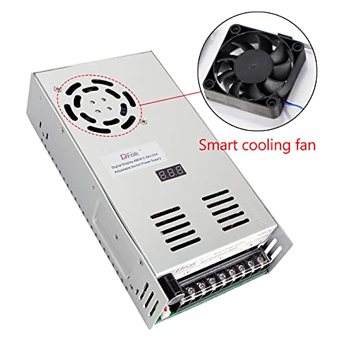 Fuente de alimentación de 24 V, CA 110 V/220 V a CC 0 – 24 V 20 A 480 W Buck convertidor, adaptador ajustable variable regulado 5 V 12 V 24 V Voltaje de conmutación LED Transformador 20 A Cargador para computadora Radio Lab