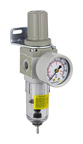 Filtro de partículas para aire comprimido PneumaticPlus SAW2000M-N02BG miniatura, regulador combinado de tipo piggyback, 1/4" NPT,