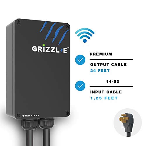 Grizzl-E Nuevo cargador inteligente para vehículos eléctricos de nivel 2, 16/24/32/40 amperios, NEMA 06-50/14-50, enchufe premium + WIFI GRS