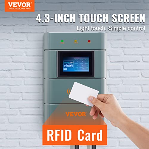VEVOR Estación de carga de vehículos eléctricos de nivel 2, 0-48 A ajustable, 11.5 kW 240 V NEMA 6-50 enchufe inteligente EV con WiFi, cable de carga TPE de 24 pies para uso en interiores y exteriores, certificado ETL y Energy Star