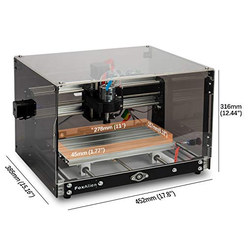 Router CNC de escritorio 3018-SE V2 con carcasa transparente, fresadora de grabado de 3 ejes para madera, acrílico, plásticos, metal, resina, tallado, artes y manualidades, diseño de bricolaje