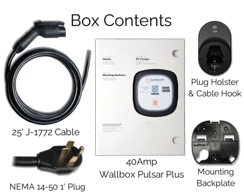 Inteset Wallbox Pulsar Plus 40a EV con AmpedUp! Gestión de redes en la nube para aplicaciones comerciales Cargador monetizable PUP1-U-1-5-AMPEDUP