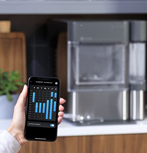 GE Profile Opal 2.0 - Máquina de hielo nugget para la encimera, con depósito lateral, máquina de hielo con conectividad WiFi, esenciales de cocina para un hogar inteligente, acero inoxidable