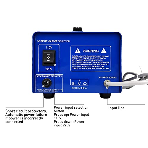 Transformador de potencia de 3000W, convertidor de potencia elevador/descendente, conversión de voltaje bidireccional, 110 V a 220 V/220 V a 110 V. Cambio de voltaje rápido, amplio rango disponible.
