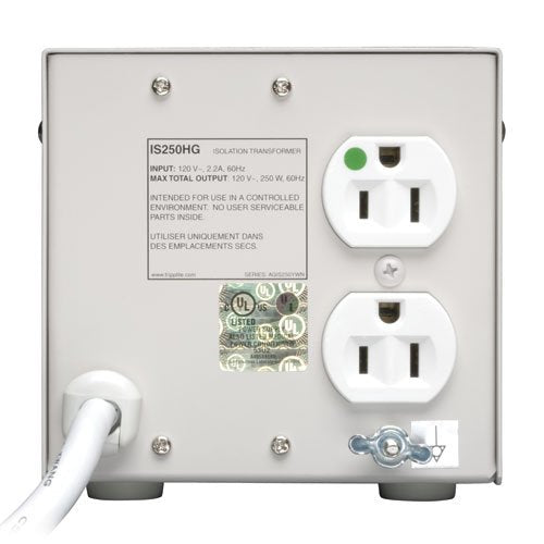 Tripp Lite IS250HG Isolation Transformer 250W Medical Surge 120V 2 Outlet TAA GSA