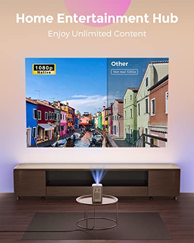 Pokitter Proyector CineMax Pro 1080P con licencia de Netflix, Android TV 10.0 con más de 7000 aplicaciones, 400 lúmenes ANSI, Google Assistant, corrección Keystone 4D, HDR 10, WiFi 2.4G+5G