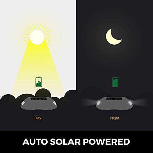 Happybuy Driveway Lights 12-Pack Solar Driveway Lights Bright White Solar Deck Lights Outdoor Waterproof Wireless Dock Lights 6 LEDs for Deck Dock Driveway Path Warning Garden Walkway Sidewalk Steps