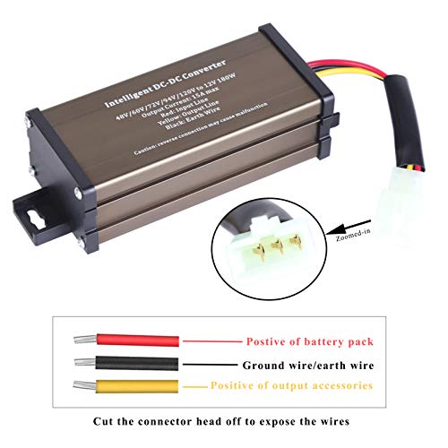 Pro Chaser DC-DC 120V 108V 96V 84V 72V 60V 48V volt voltage to 12V INVERSOR DE VOLTAJE 180W 15A