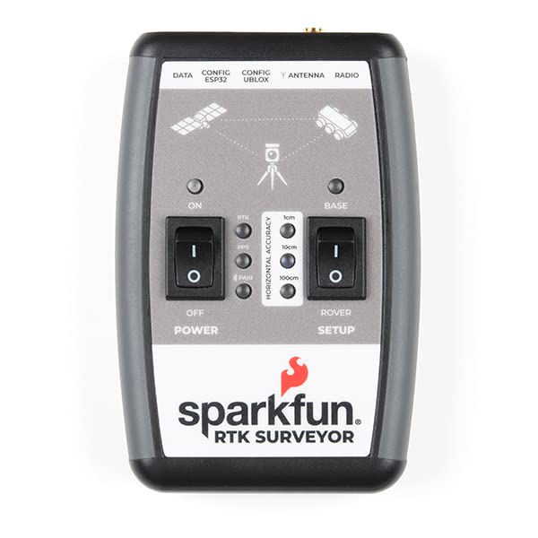 SparkFun Kit de topografía RTK Receptor GNSS: Transceptor ZED-F9P: Antena multibanda ESP32 WROOM GNSS L1/L2 - Cable USB A a C TOP106 y cargador de pared