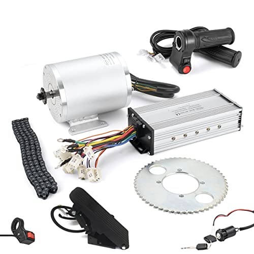 Motor eléctrico 1600W 48V go kart Kit de motor eléctrico con acelerador 33A Controlador de velocidad BLDC ATV Kits Scooter Ebike Kit de conversión Cadena T8F