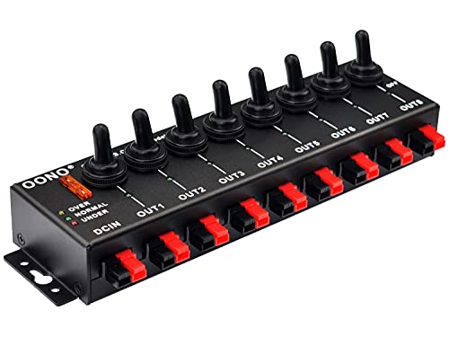 Conector de 8 canales, tira de fuente distribuidora de alimentación, con 8 interruptores de control independientes