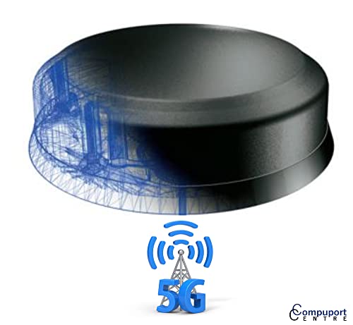 CompuPort MIMO 5G LTE Puck Antena Freq: 2X 698-960/1710-3800MHz con cables macho SMA de 3 pies de doble diversidad cualquier módem SMA LTE.