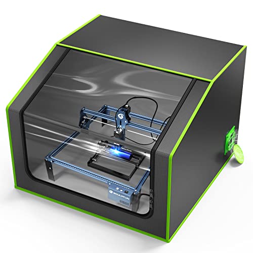 Caja de grabado láser con ventilación, cubierta protectora ignífuga y a prueba de polvo para la mayoría de máquinas de grabado láser, aísla contra el humo y el olor, reducción de ruido, protección ocular, 700 x 700 x 460 mm