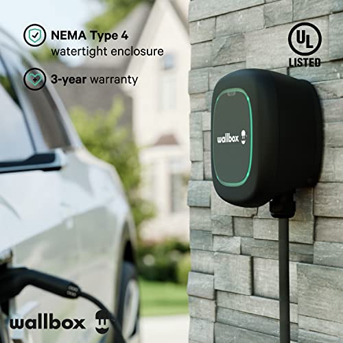 Pulsar Plus Level 2 Cargador inteligente para vehículo eléctrico – 40 Amp NEMA ultra compacto, WiFi, Bluetooth, Alexa y Google Home