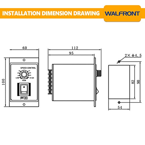 Controlador de Velocidad del Motor de CC Regulador de Velocidad Ajustable Entrada de 110V CA 24V~90V Salida Interruptor de Control de Velocidad del Motor CC