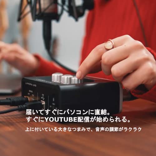 BEHRINGER Audio Interface 1x XLR/TRS 1x 1/4" 2X RCA USB, Black 1-Channel UM2