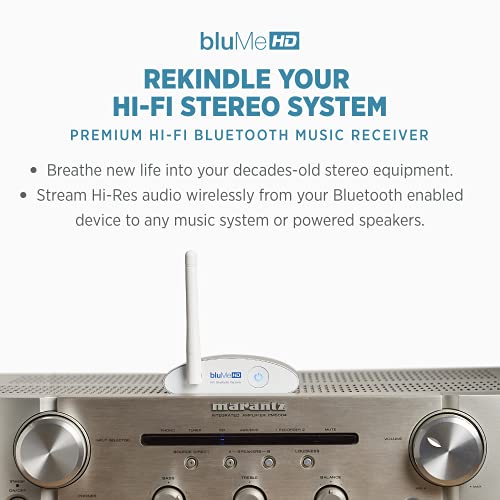 Auris Blume HD de largo alcance Bluetooth 5.0 - Adaptador de audio de alta fidelidad con audiófilo DAC y AptX HD receptor AV o amplificador