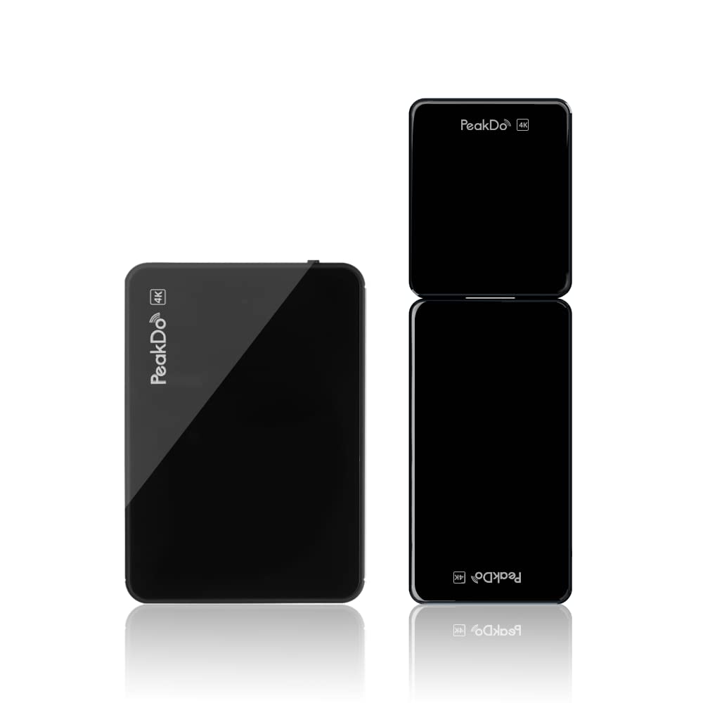 PeakDo Receptor transmisor HDMI 4K inalámbrico 4K 100 pies, video UHD de 3.5 pies, video de 3.6 pies, video UHD de Straming desde teléfono/laptop/PC/consola de juegos a monitor/proyector/TV, portátil 0 retardos HDMI inalámbrico 4K (4k)