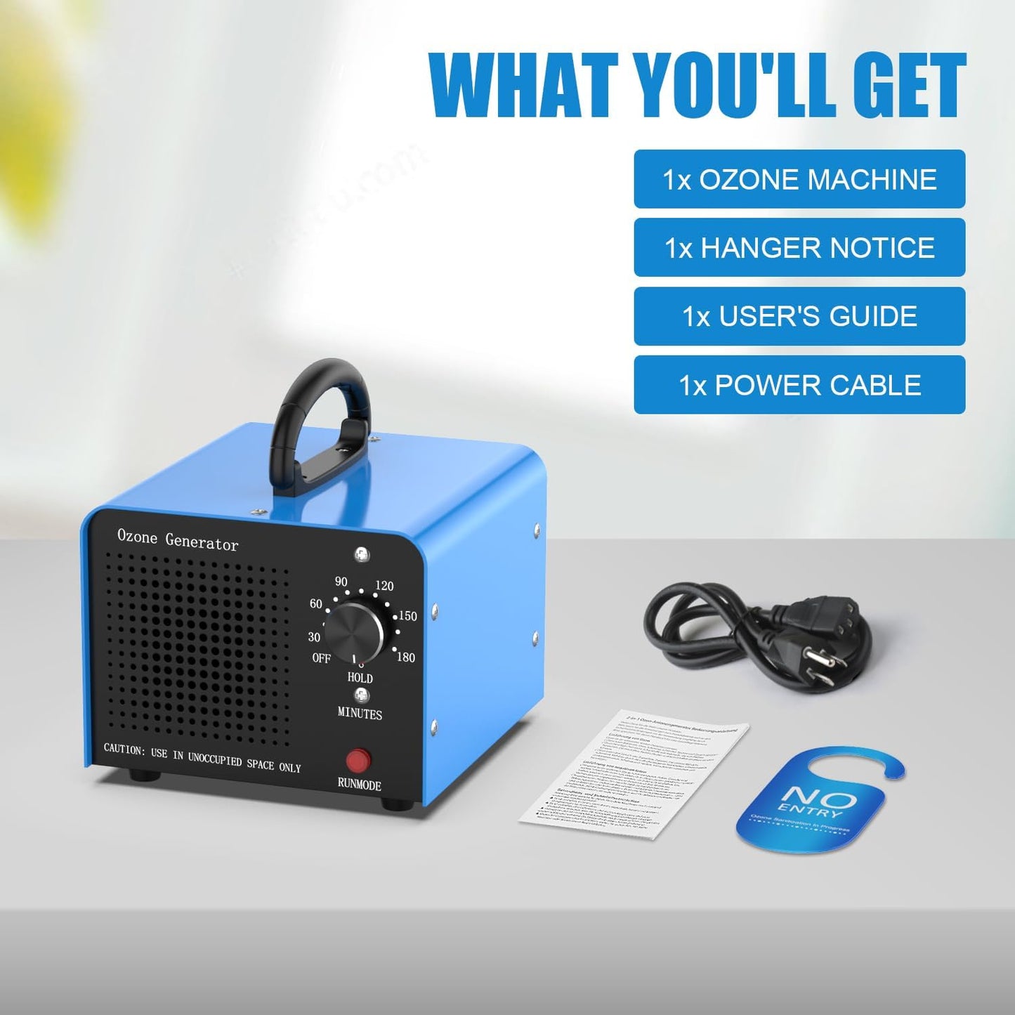 ECNLAN 0zone Generator, 30000mg/h 0zone Ionizador de máquina para el hogar/sótano/humo/habitación de mascotas