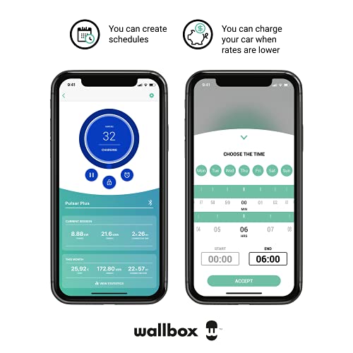 Wallbox Pulsar Plus Cargador para vehículos eléctricos con potencia ajustable de hasta 22 kW WiFi Bluetooth PLP1-0-2-4-9-002