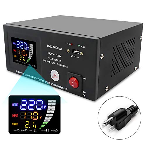 Yinleader 1500W Transformador automático (220V a 110V, 110V a 220V) Convertidor Elevador-Reductor 110/120v - 220/240v TMK-1600