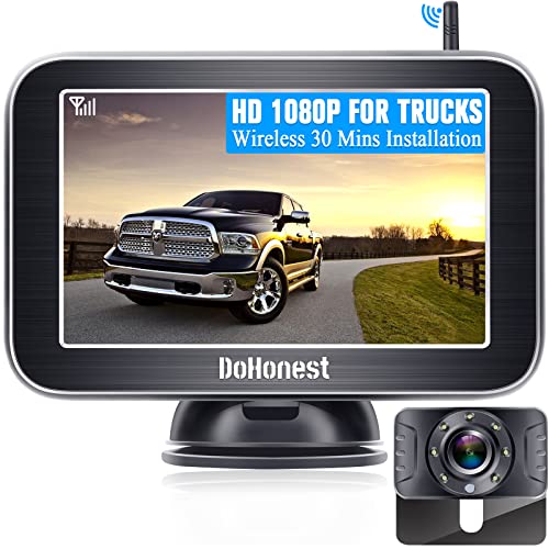 Cámara de respaldo inalámbrica HD 5" pantalla dividida Bluetooth, cámara de visión trasera, 2.4G, señal digital estable de dos canales DoHonest V25