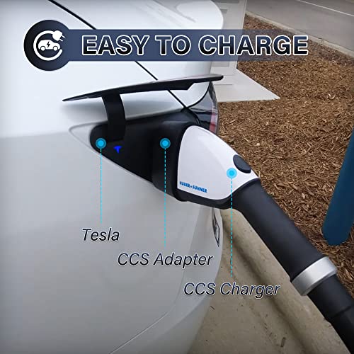 tesplus CCS Combo 1 adaptador para Tesla Model 3/S/X/Y hasta 250 KW CC de carga rápida compatible con todos los cargadores CCS1