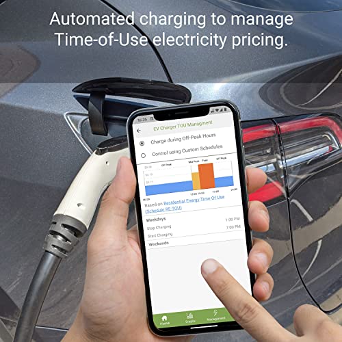 EMPORIA ENERGY Cargador Inteligente para vehículos eléctricos, 48 A, Nivel 2, Energy Star/UL, NEMA 14-50 o Cable Duro, Cable de 25 pies, EVSE para Interiores y Exteriores