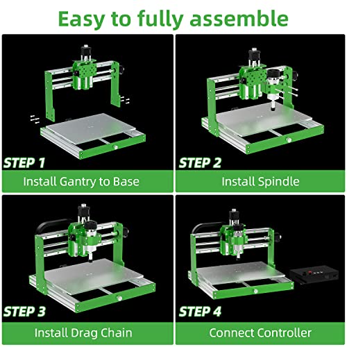 FoxAlien x WoodMads WM-3020 - Enrutador CNC para espeleología de metal, rieles lineales de husillo de 300 W y tornillos de bola, fresadora de 3 ejes para aluminio, cobre, madera, acrílico