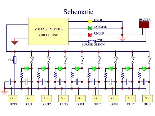Conector de 8 canales, tira de fuente distribuidora de alimentación, con 8 interruptores de control independientes