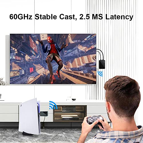 PeakDo Receptor transmisor HDMI 4K inalámbrico 4K 100 pies, video UHD de 3.5 pies, video de 3.6 pies, video UHD de Straming desde teléfono/laptop/PC/consola de juegos a monitor/proyector/TV, portátil 0 retardos HDMI inalámbrico 4K (4k)