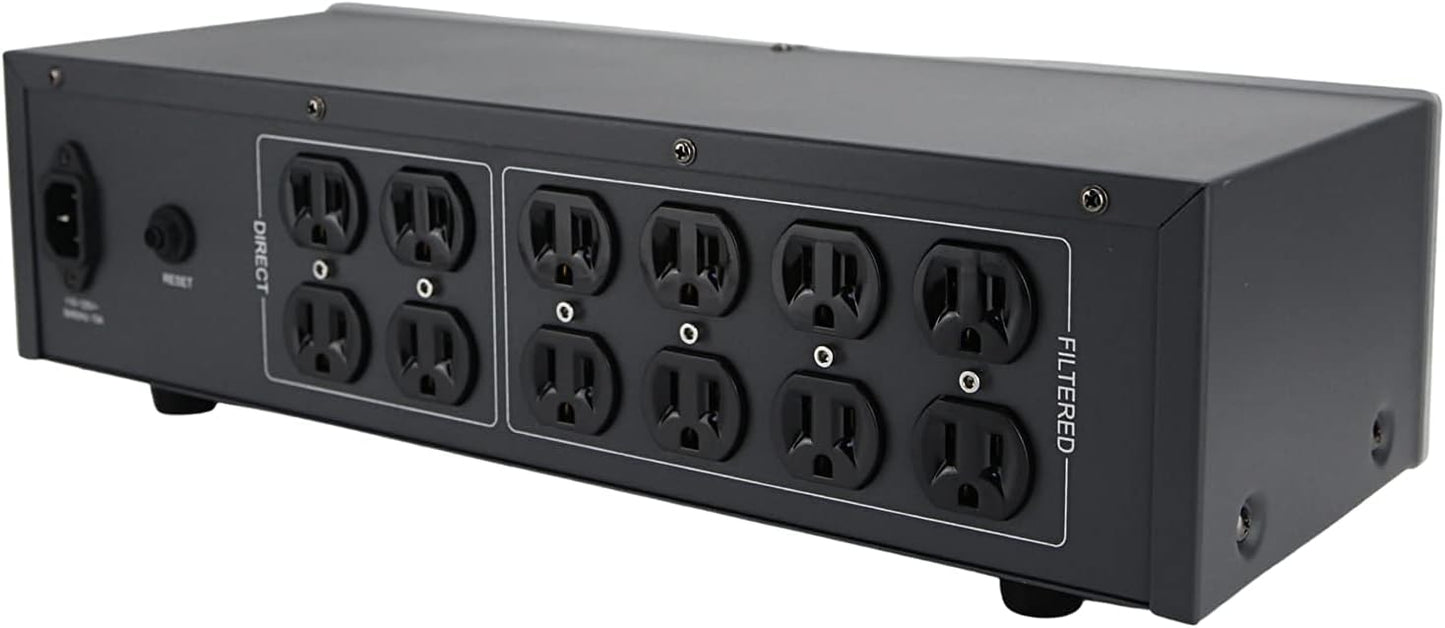 WAudio Acondicionador de energía de ruido de CA - Purificador de red de audio y video Filtro de ruido Protector de sobretensiones con enchufes estándar de EE. UU. (plata)