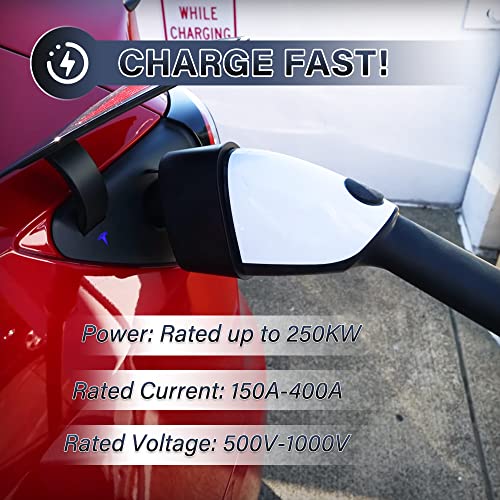 tesplus CCS Combo 1 adaptador para Tesla Model 3/S/X/Y hasta 250 KW CC de carga rápida compatible con todos los cargadores CCS1