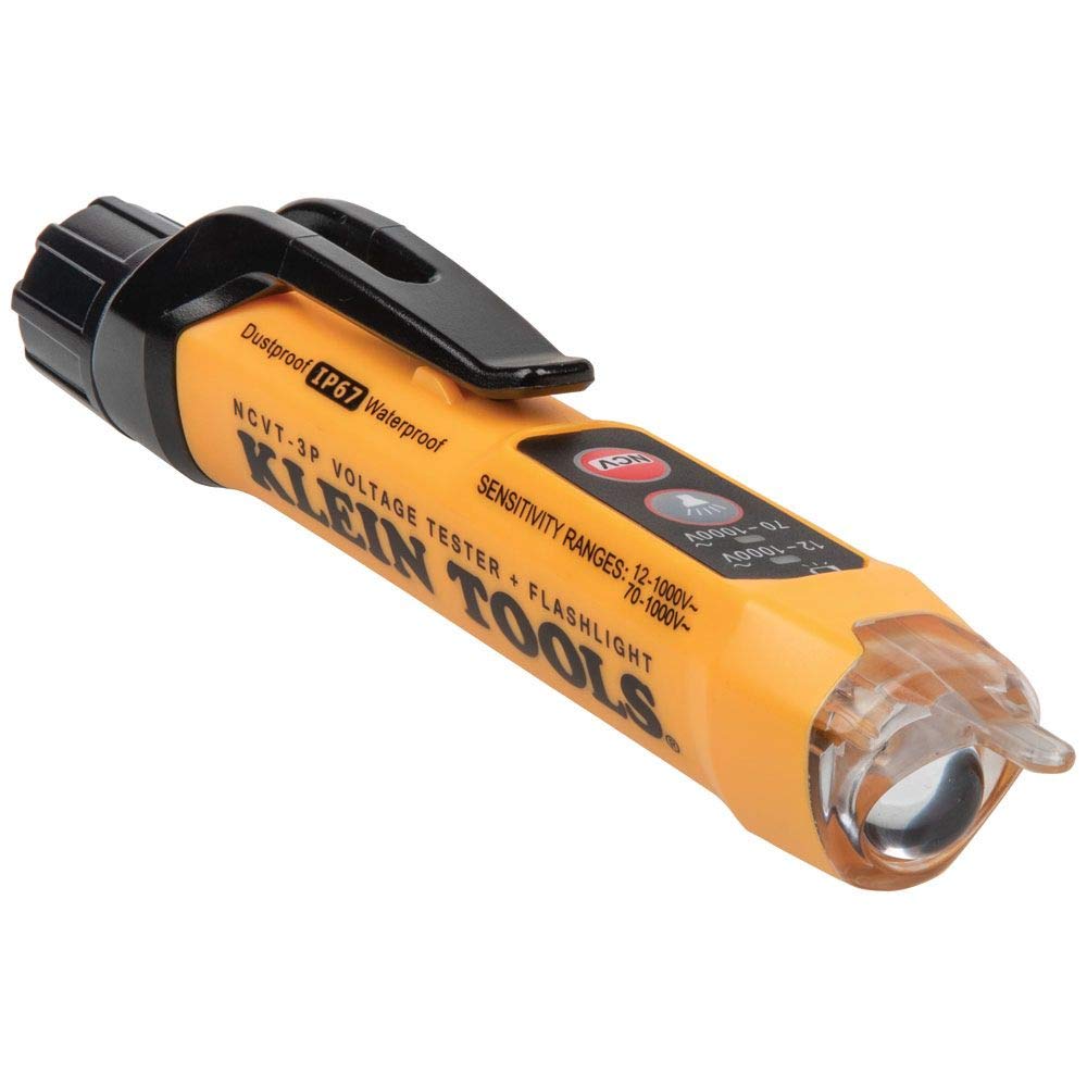 Kit de prueba eléctrica de tomacorrientes GFCI con LCD y probador de voltaje sin contacto de doble rango con linterna. RT250KIT Klein Tools