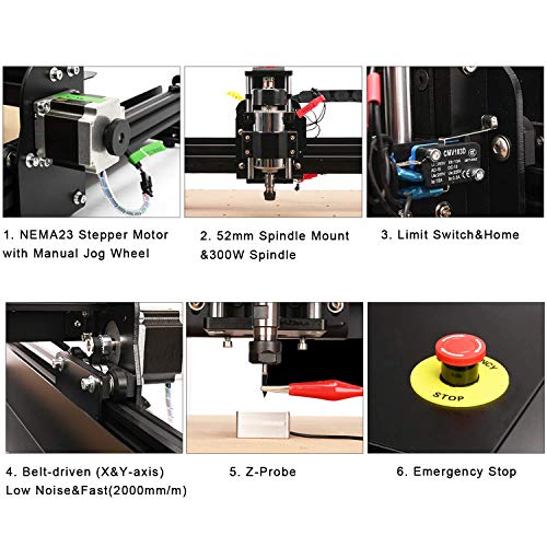 FoxAlien Máquina de enrutador CNC 4040-XE, husillo de 300 W, fresadora de grabado de 3 ejes para madera, metal, acrílico, MDF, nailon, tallado, artes y manualidades, diseño de bricolaje