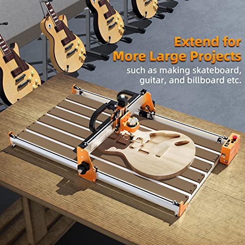 FoxAlien Kit de extensión 4080 con tablero de alerón híbrido mejorado para máquina de enrutador CNC Masuter Pro extensión de área de trabajo (15.75 x 31.5 pulgadas, X-Y)