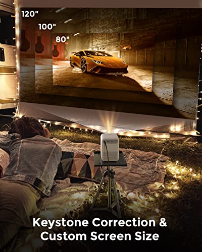 Pokitter T2 MAX Proyector ultra compacto 1080p, proyector de películas Android TV 9.0 compatible con 4K, 9000L WiFi y Bluetooth