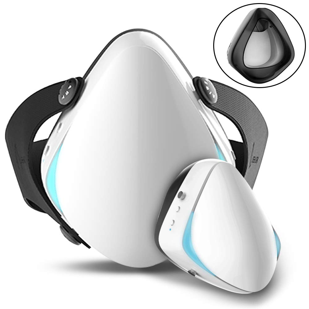 Smart Electric Masks - Medical Grade Fresh Air Purifying Mask with 10PCS Replacement Filters Anti Pollution/Anti Haze/Dust Proof Mask for Exhaust Gas