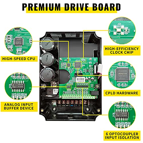 VEVOR VFD 7.5KW, unidad de frecuencia variable 35A, convertidor de inversor de motor CNC VFD 220V, para control de velocidad del motor entrada de 1 - 3 fases, salida de 3 fases