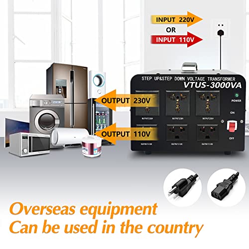 Convertidor de transformador de voltaje de 3000W convertidor de 110-120 V a 220-240 V y de 220-240 V a 110-120 V