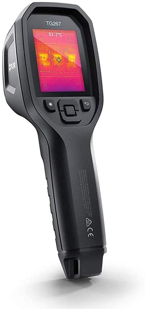 FLIR TG267 Cámara de diagnóstico de imágenes térmicas con paquete Bluetooth con linterna táctica Deco Gear y lápiz táctico juego con estuche a prueba de agua/golpes y cable USB trenzado de 3 pies