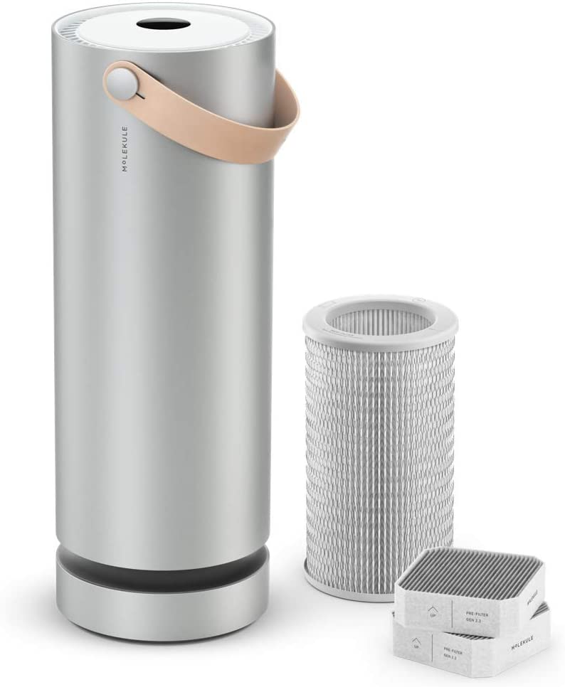 Molekule Air - Purificador de aire para habitación grande con tecnología PECO para alérgenos, contaminantes, virus, bacterias y moho, color plateado