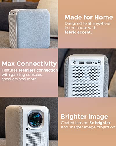 Pokitter Proyector CineMax Pro 1080P con licencia de Netflix, Android TV 10.0 con más de 7000 aplicaciones, 400 lúmenes ANSI, Google Assistant, corrección Keystone 4D, HDR 10, WiFi 2.4G+5G