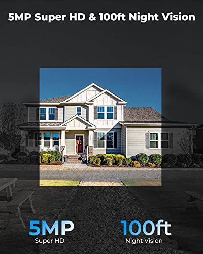 Reolink Cámara de seguridad para exteriores, cámara WiFi de doble banda HD de 5 MP para seguridad en el hogar, 2.4 GHz/5 GHz, alertas de personas inteligentes/vehículos, detección de movimiento, visión nocturna, impermeable IP66, RLC-510WA
