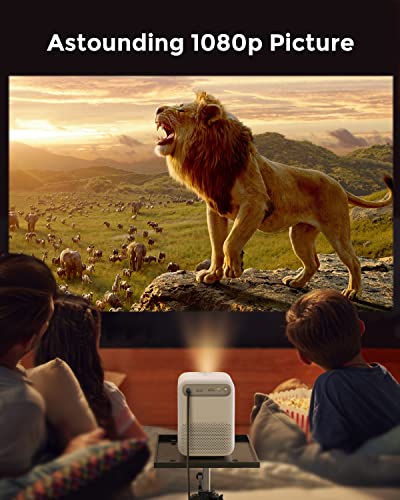 Pokitter T2 MAX Proyector ultra compacto 1080p, proyector de películas Android TV 9.0 compatible con 4K, 9000L WiFi y Bluetooth